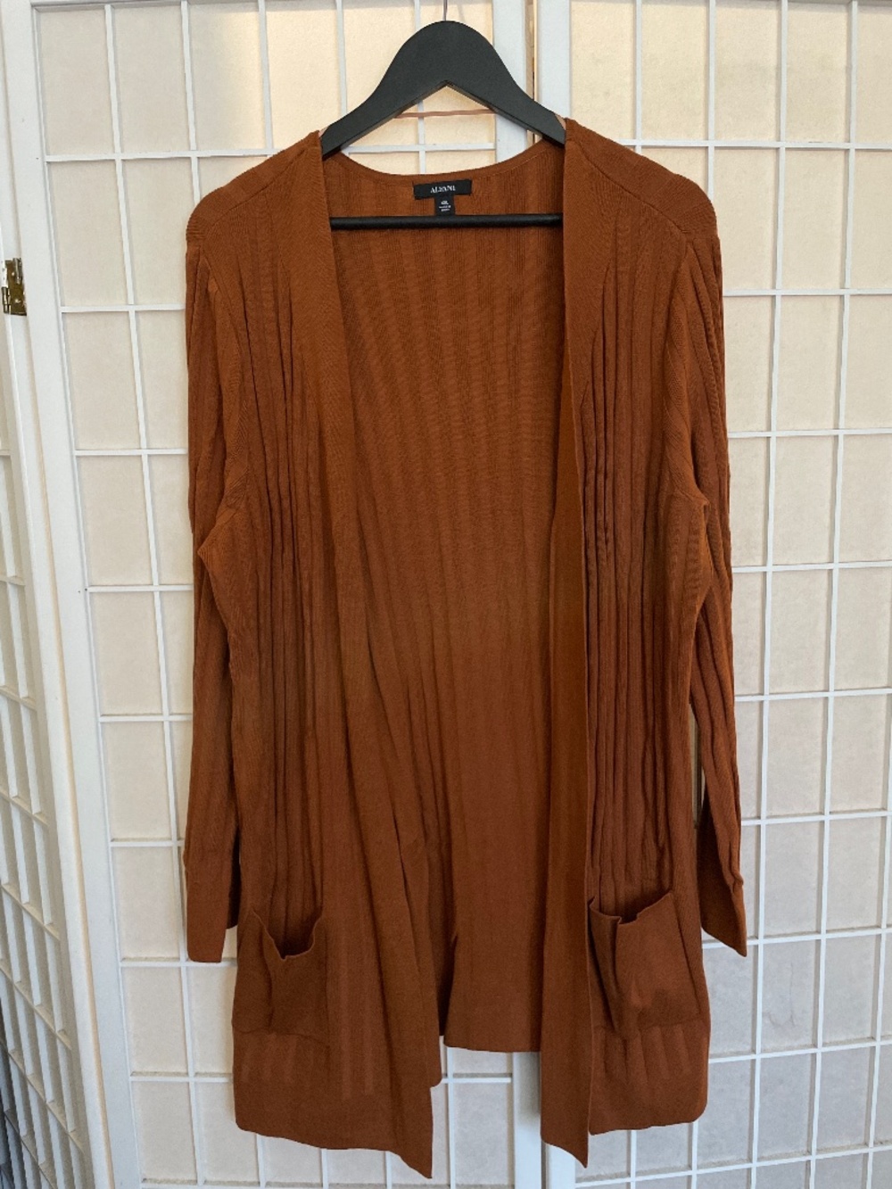 Alfani camel light cardigan open sweater with pockets long sleeves XXL